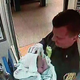 Paramedics hold a baby who was born on a Philadelphia subway train Christmas Day.
SEPTA
